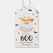 Halloween bedankt je label met een leuk spook cadeaulabel (Voorkant)