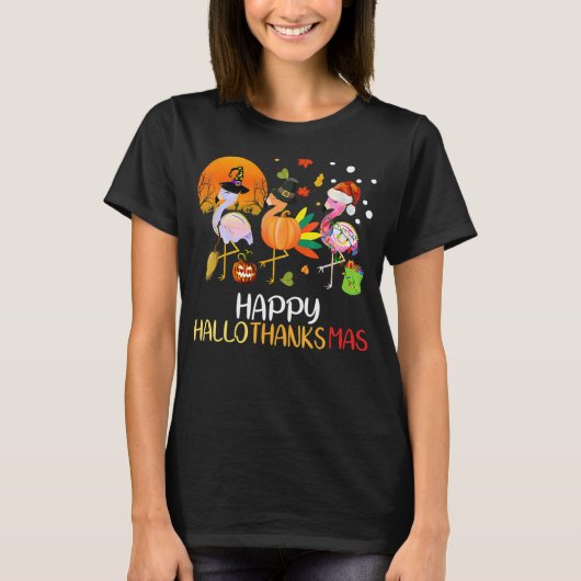 Halloween-Bedankt met Kerstmis T-shirt (Voorkant)