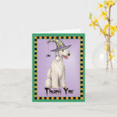 Halloween Bedlington Terrier Dank u Kaart (Gele Bloem)