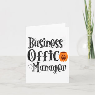 Halloween Bedrijfsbureaumanager Grappige Voorkant Kaart