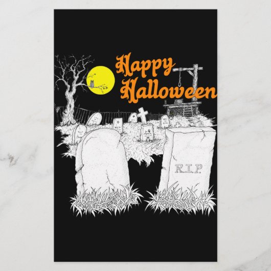 halloween begraafplaats briefpapier (Voorkant)