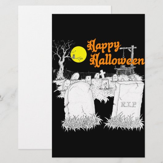 halloween begraafplaats briefpapier (Voorkant / Achterkant)