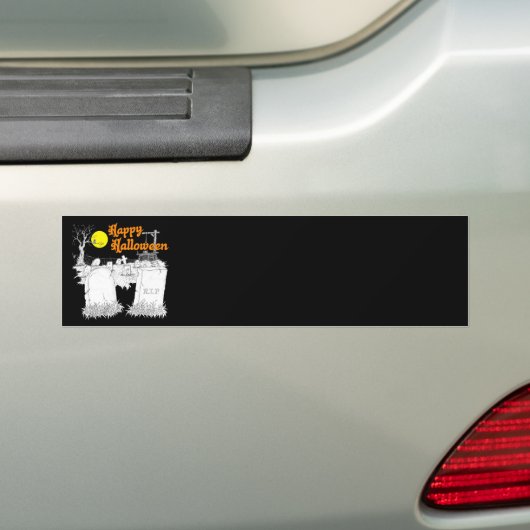 halloween begraafplaats bumpersticker (Op auto)