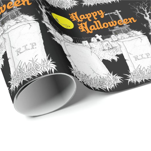 halloween begraafplaats cadeaupapier (Rol Hoek)