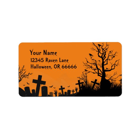 Halloween begraafplaats etiket (Voorkant)