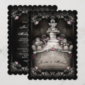 Halloween begraafplaats liefde "samen met" bruilof kaart (Voorkant / Achterkant)