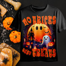 Halloween begraafplaats met leuke vrolijke glimlac t-shirt