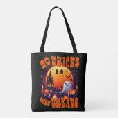 Halloween begraafplaats met leuke vrolijke glimlac tote bag (Achterkant)