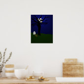 Halloween begraafplaats met vleermuizen poster (Keuken)