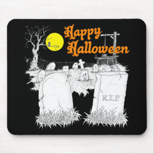 halloween begraafplaats muismat