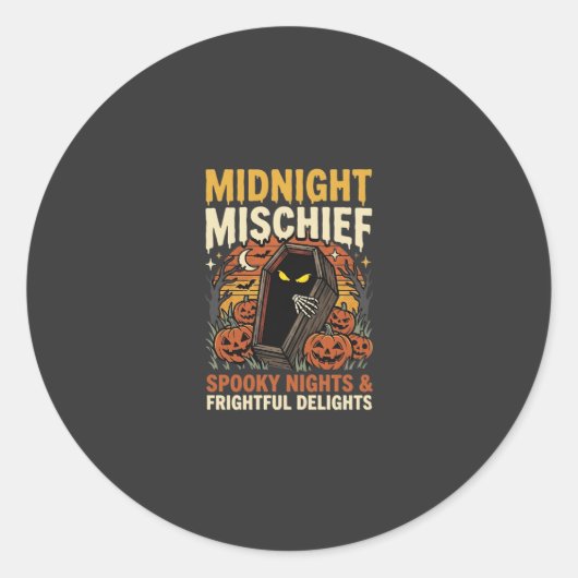 Halloween Begraafplaats Ondeugendheid Ronde Sticker (Voorkant)