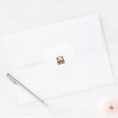 Halloween Begraafplaats Pompoen Vintage Gravure On Hart Sticker (Envelop)