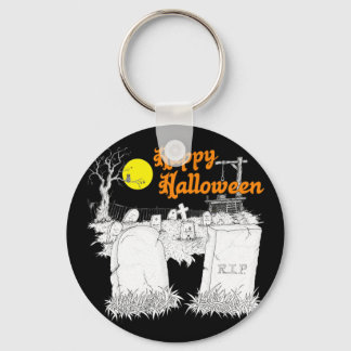 halloween begraafplaats sleutelhanger