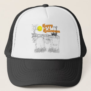 halloween begraafplaats trucker pet