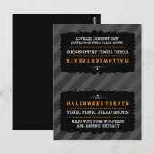 Halloween-behandeling voedseltentaart - zwarte str briefkaart (Voorkant / Achterkant)