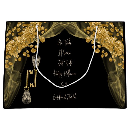 Halloween-behandelingen Glitter & Gold Spooky Skul Groot Cadeauzakje (Voorkant)