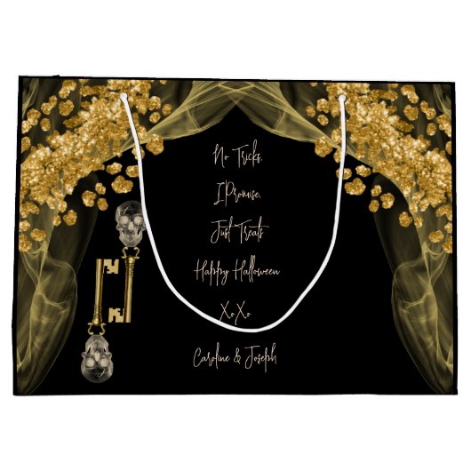 Halloween-behandelingen Glitter & Gold Spooky Skul Groot Cadeauzakje (Achterkant)