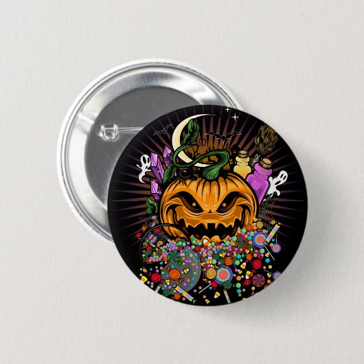 Halloween-behandelingen Ronde Button 5,7 Cm (Voorkant /achterkant)
