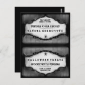 Halloween-behandelingen Voedseltentaart - grijs &  Briefkaart (Voorkant / Achterkant)