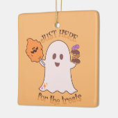 Halloween behandelt Ghost en Sweets Party Keramisch Ornament (Links)