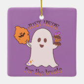 Halloween behandelt Ghost en Sweets Party Keramisch Ornament (Achterkant)