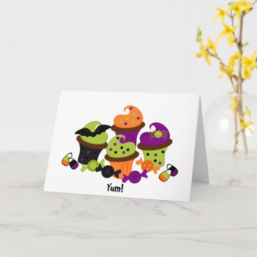 Halloween behandelt kaart (Gele Bloem)