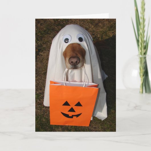 Halloween behandelt met de Hond van het Spook en Kaart (Voorkant)