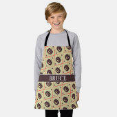 Halloween Beige Grijs Minimal Patroon Schort (Gedragen)