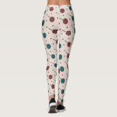 Halloween Beige Rood Minimaal Patroon Leggings (Achterkant)