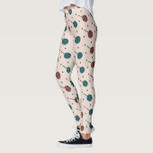 Halloween Beige Rood Minimaal Patroon Leggings (Links)
