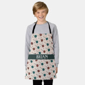 Halloween Beige Rood Minimaal Patroon Schort (Gedragen)