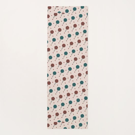 Halloween Beige Rood Minimaal Patroon Yogamat (Achterkant)