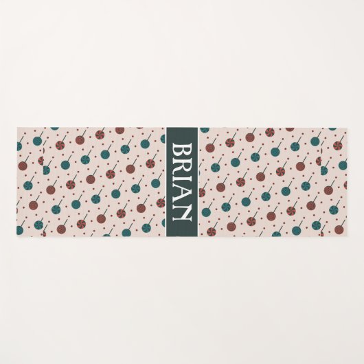 Halloween Beige Rood Minimaal Patroon Yogamat (Voorkant (horizontaal))