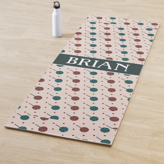 Halloween Beige Rood Minimaal Patroon Yogamat (In situ)