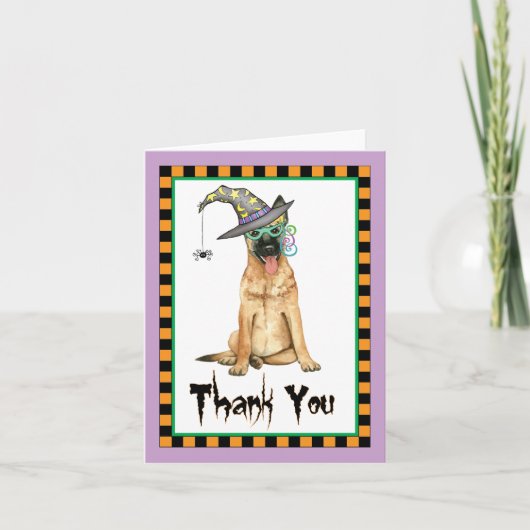 Halloween Belgian Malinois Thank You Bedankkaart (Voorkant)