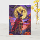 Halloween Belgische Mechelse Hond Pompoenen eng Kaart (Gele Bloem)