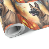 Halloween Belgium Malinoi met pompoenen eng Cadeaupapier (Rol Hoek)