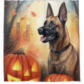 Halloween Belgium Malinoi met pompoenen eng Douchegordijn (Voorkant)