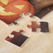 Halloween Belgium Malinoi met pompoenen eng Legpuzzel (Zijkant)