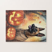 Halloween Belgium Malinoi met pompoenen eng Legpuzzel (Horizontaal)
