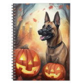 Halloween Belgium Malinoi met pompoenen eng Notitieboek (Voorkant)