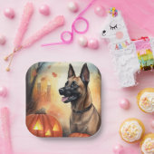 Halloween Belgium Malinoi met pompoenen eng Papieren Bordje (Feest)