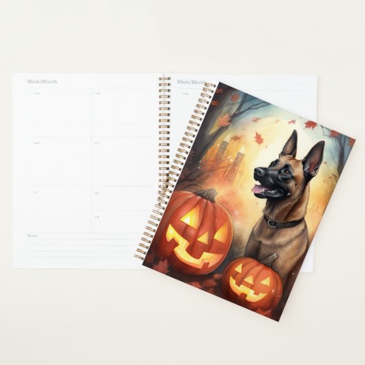 Halloween Belgium Malinoi met pompoenen eng Planner (Display)