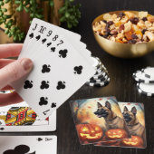Halloween Belgium Malinoi met pompoenen eng Pokerkaarten (Insitu)