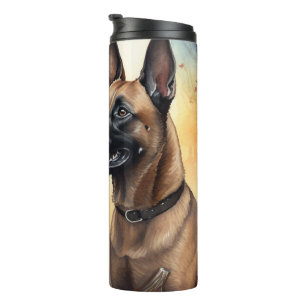 Halloween Belgium Malinoi met pompoenen eng Thermosbeker