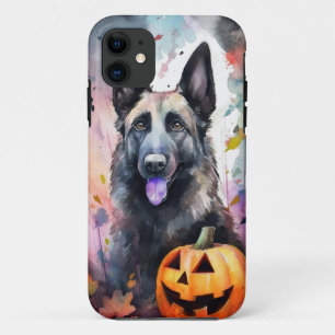 Halloween Belgium Shepherd met pompoenen eng Case-Mate iPhone Case
