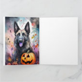 Halloween Belgium Shepherd met pompoenen eng Kaart (Binnen)