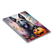 Halloween Belgium Shepherd met pompoenen eng Notitieboek (Rechterzijde)