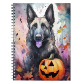 Halloween Belgium Shepherd met pompoenen eng Notitieboek (Voorkant)