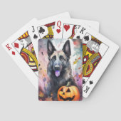 Halloween Belgium Shepherd met pompoenen eng Pokerkaarten (Achterkant)